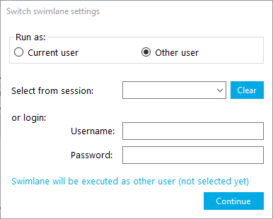 Swimlane user settings